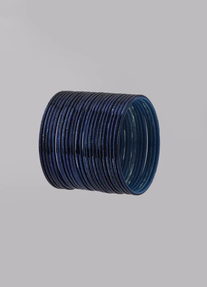 Navy Blue Bangle Set â€“ Lightweight Slim Stackable Bangles for Women - Image 2
