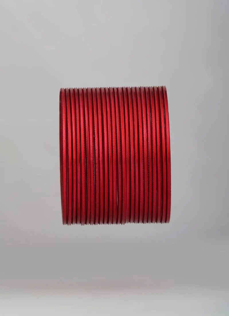 Red Bangle Set â€“ Lightweight Stackable Slim Red Bangles - Image 4