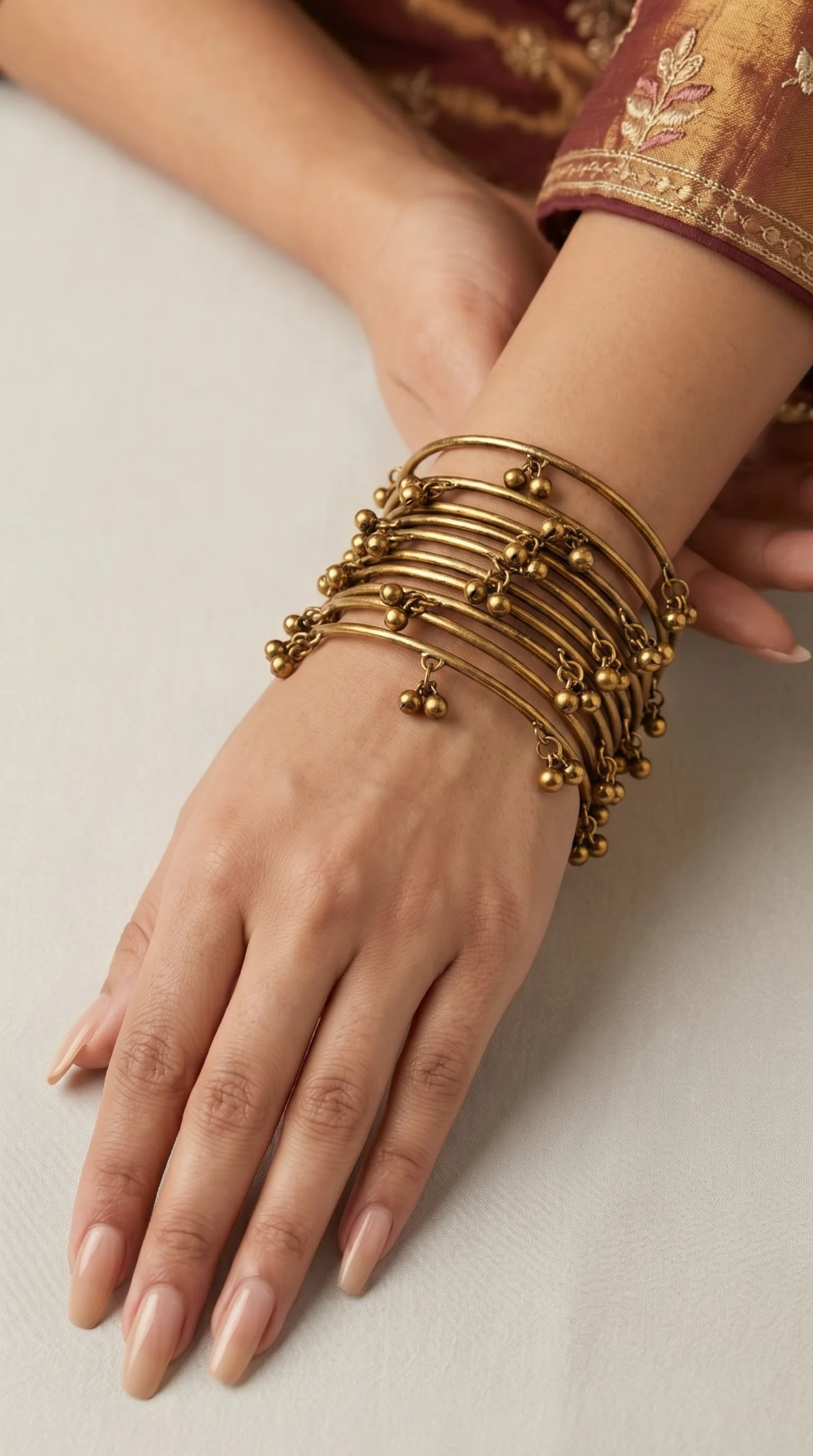 Antique Gold Kashmiri Bangle - Image 3