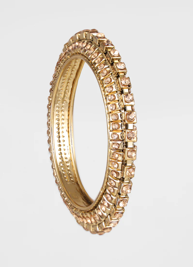 Pair Of Gold Diamonte Bangles - Image 2