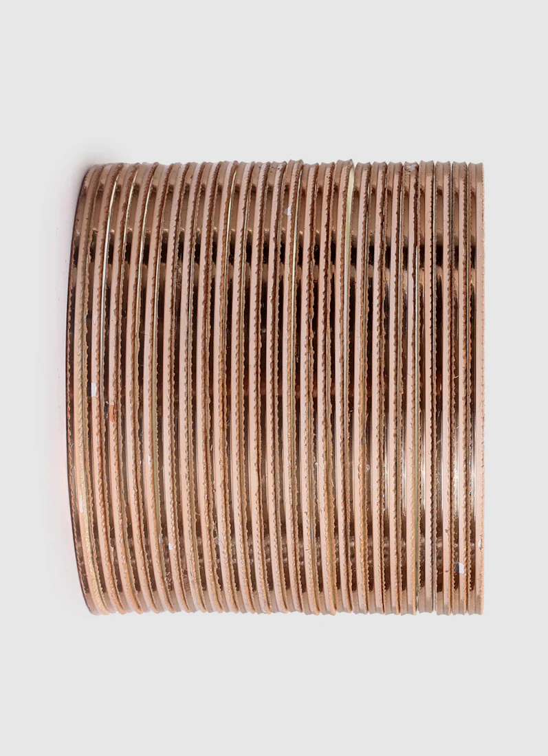 Antique Gold Shiny Finish Bangle Set - Image 2