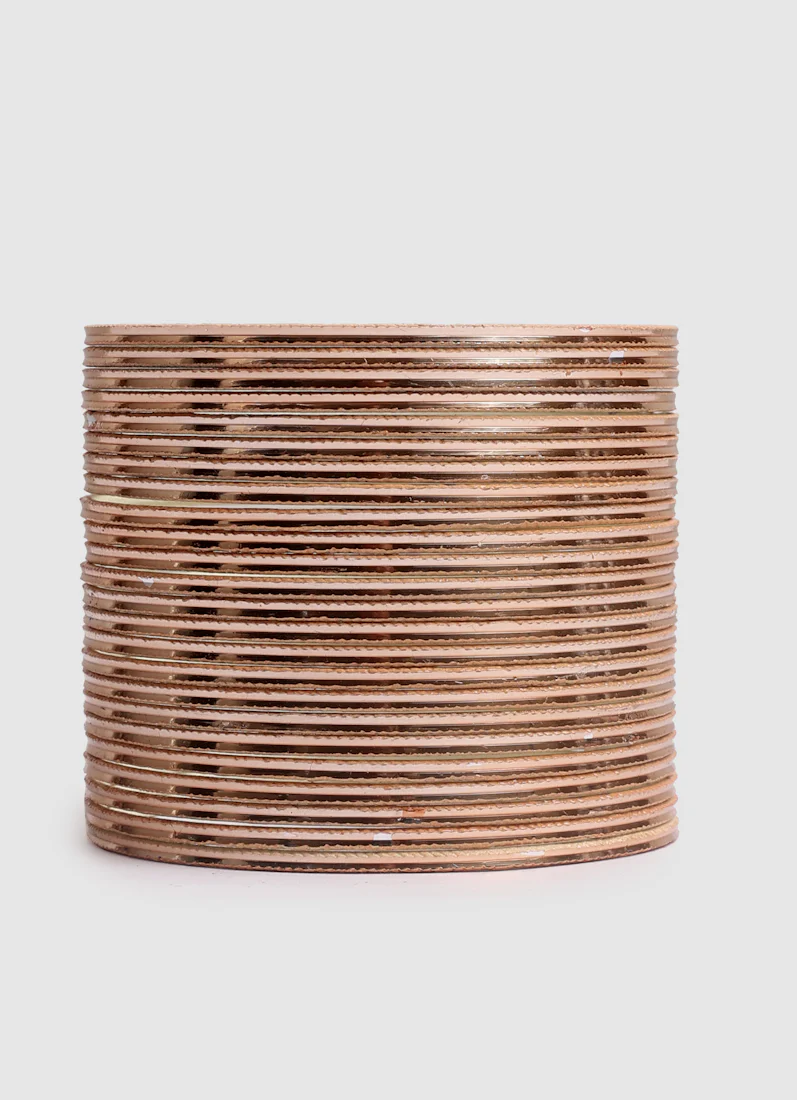 Antique Gold Shiny Finish Bangle Set - Image 4