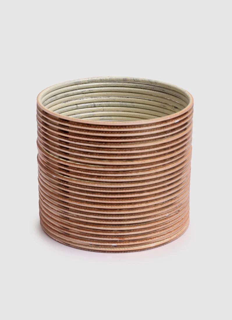 Antique Gold Shiny Finish Bangle Set - Image 5
