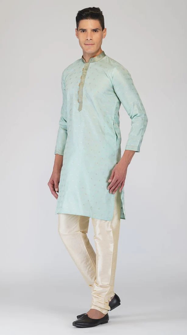 Aqua Buty Embroidered Kurta Churidaar Set - Image 2