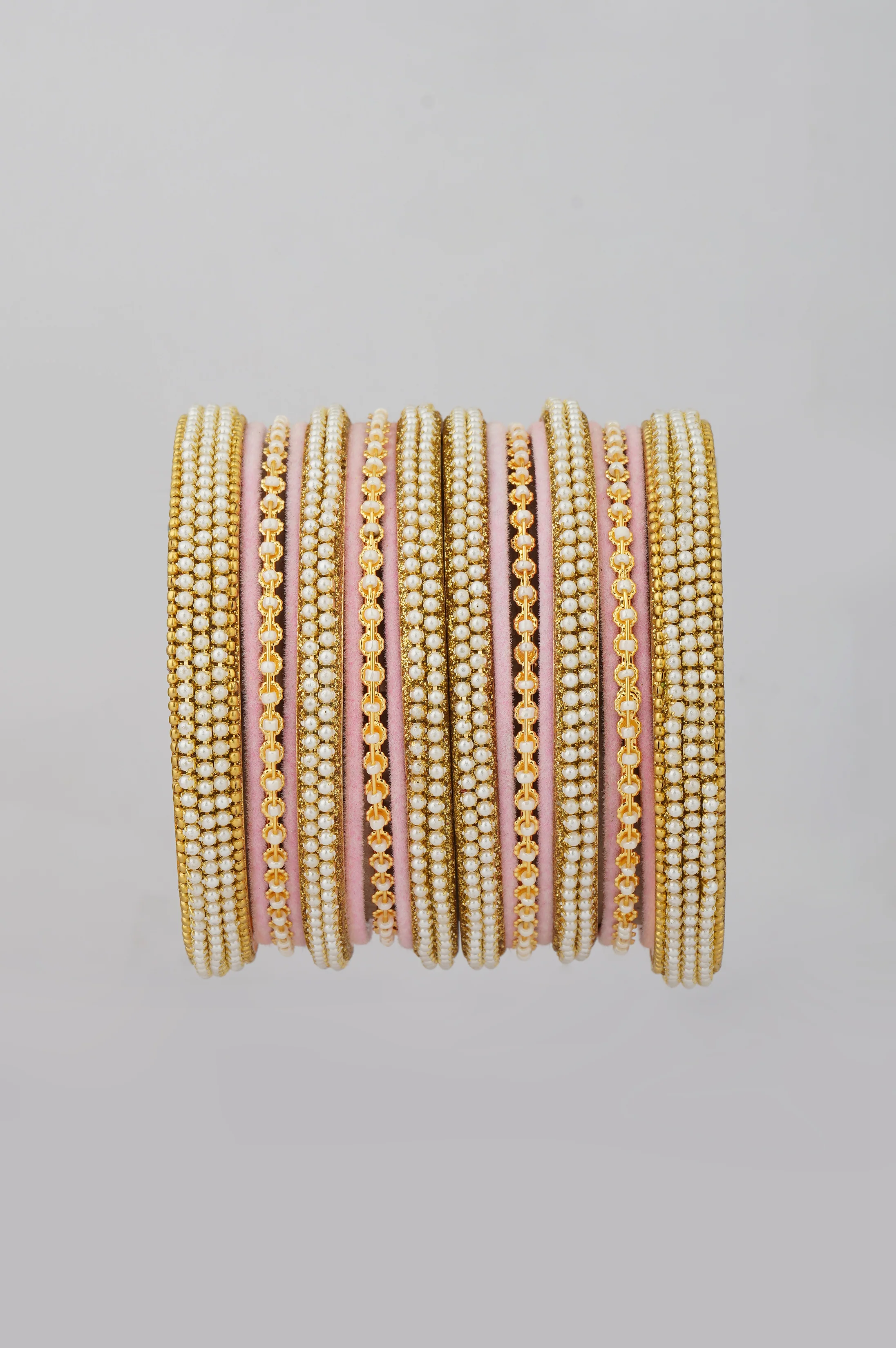 Baby Pink Velvet Bangle Set - Image 5