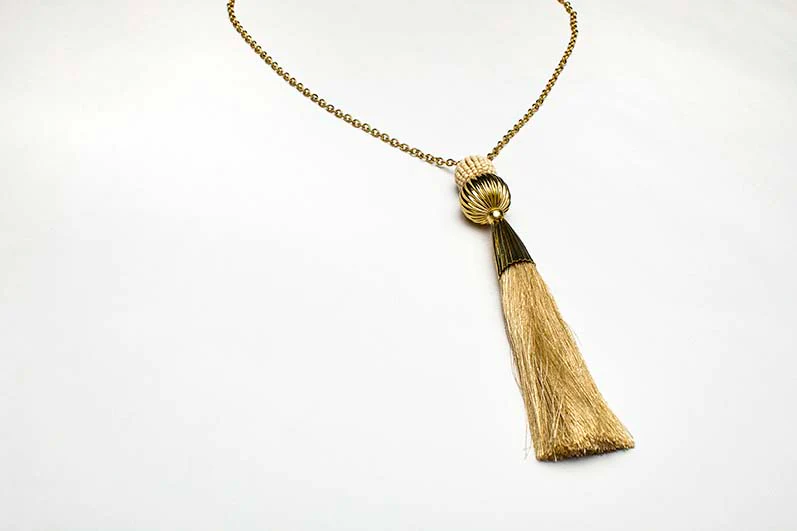 Beige Fringe Necklace - Image 3