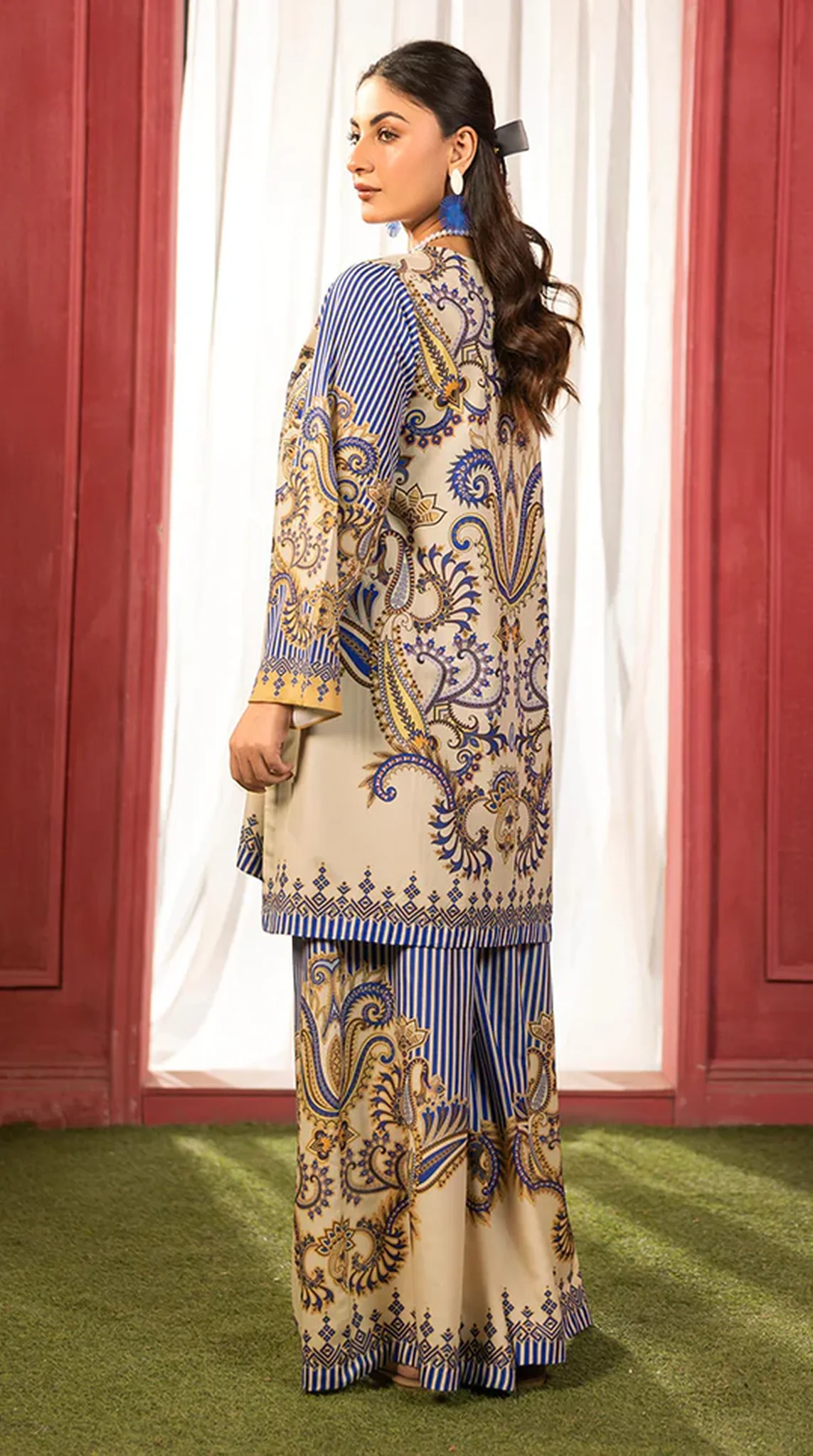 Beige Lawn Printed Co-ord Set - Image 3