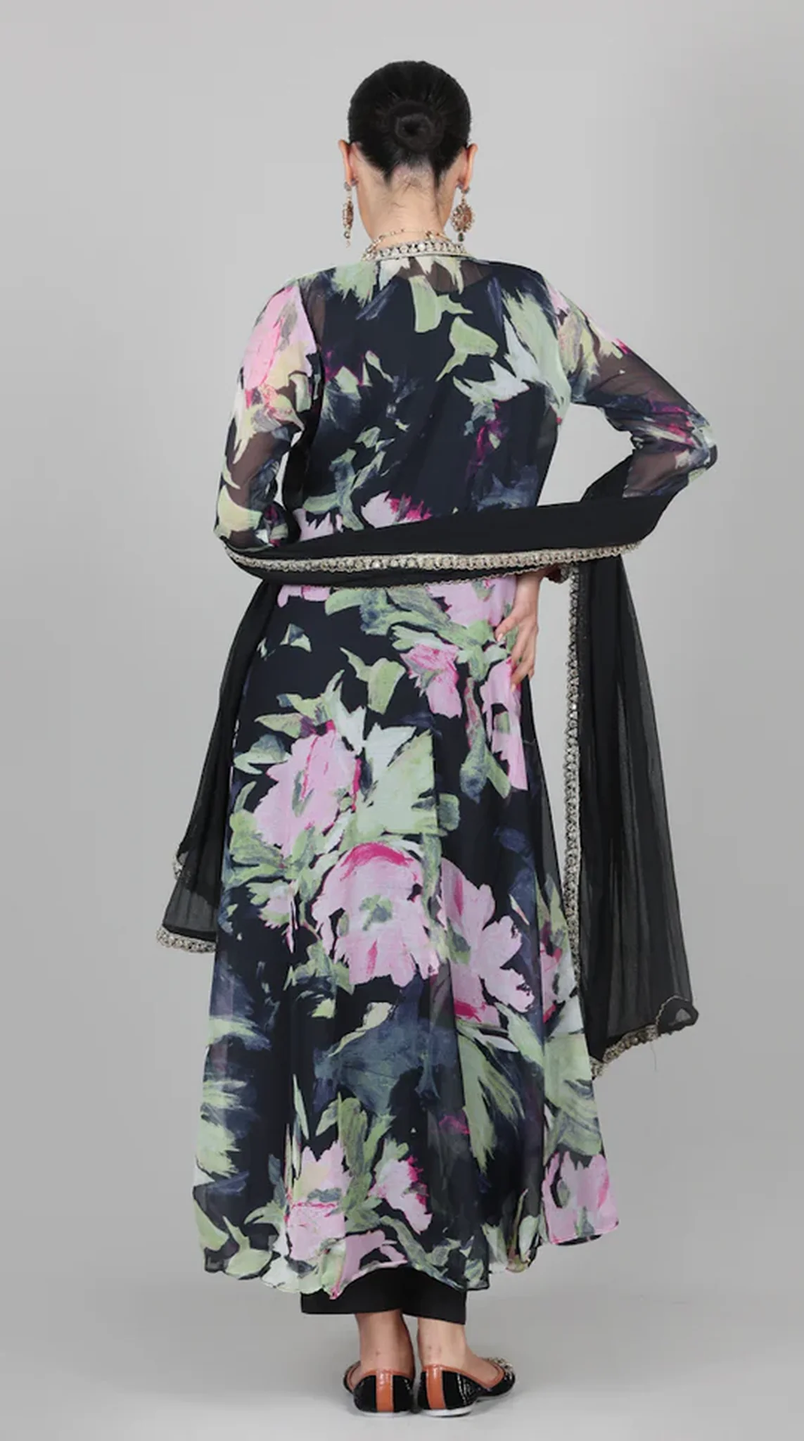 Black Bias Cut Jacket Style Suit Set - Image 5