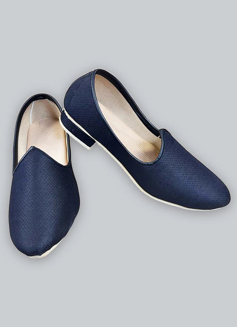 Black Brocade Jutti with sole grip - Image 2