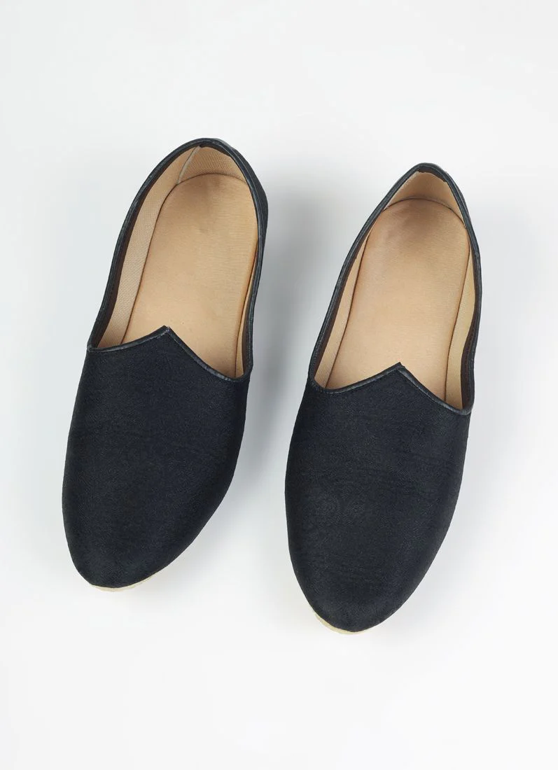 Black Brocade Mens Jutti Pair - Image 2