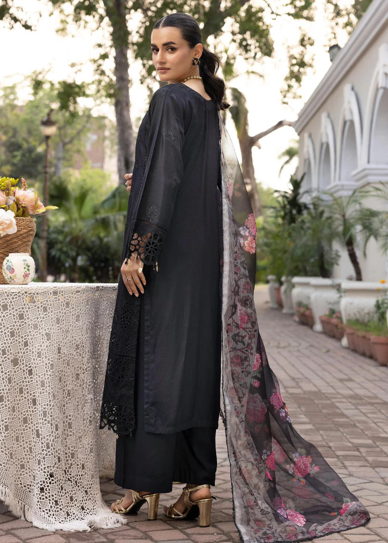 Black Chikenkari Handwork Suit Set - Image 5