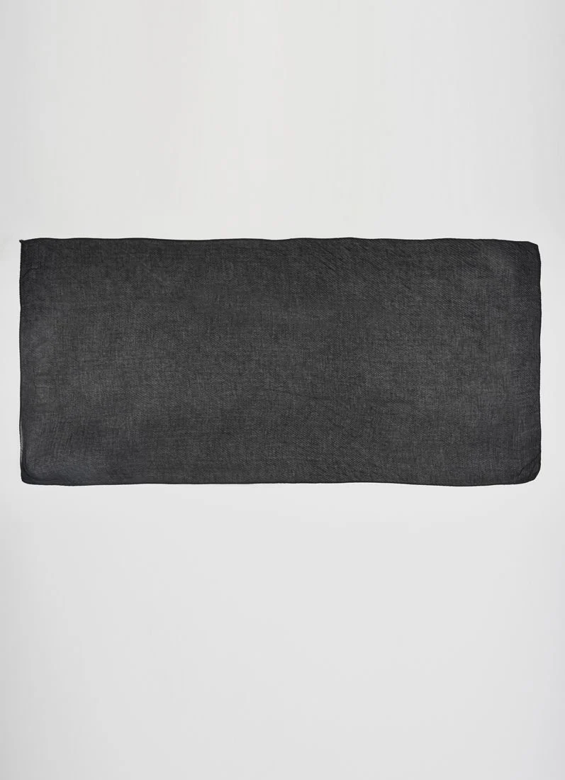 Black Cotton Crinkled scarf - Image 3