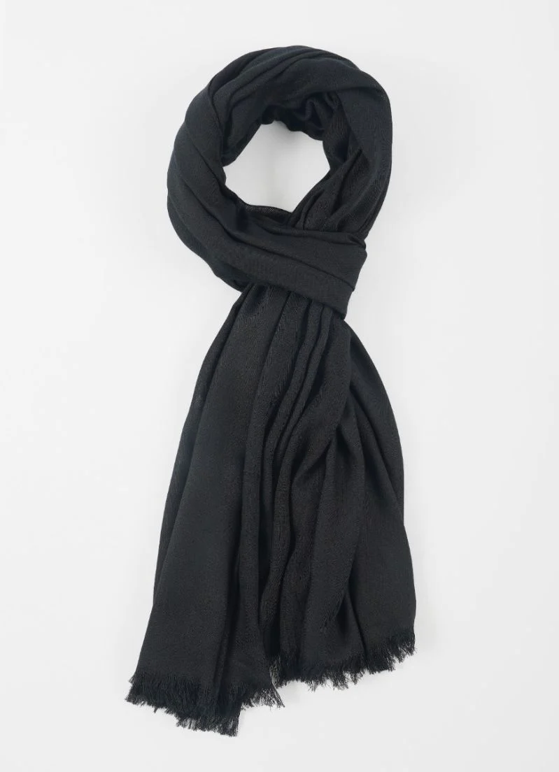 Black Cotton Poly Soft scarf - Image 2