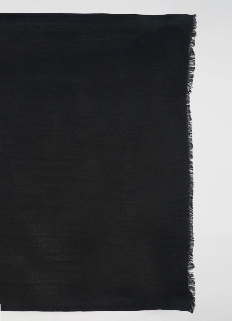 Black Cotton Poly Soft scarf - Image 4