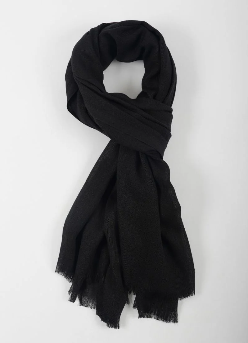 Black Cotton Soft scarf - Image 2