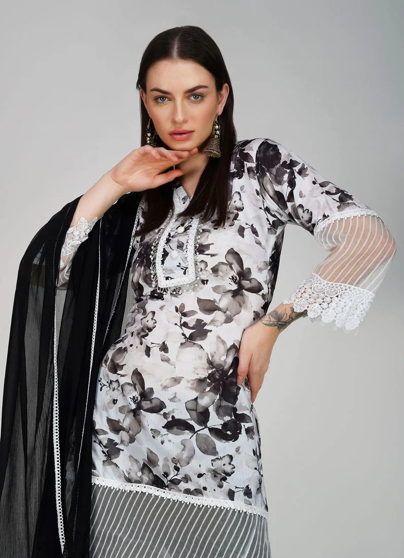 Black Cotton Trouser Suit Set - Image 4