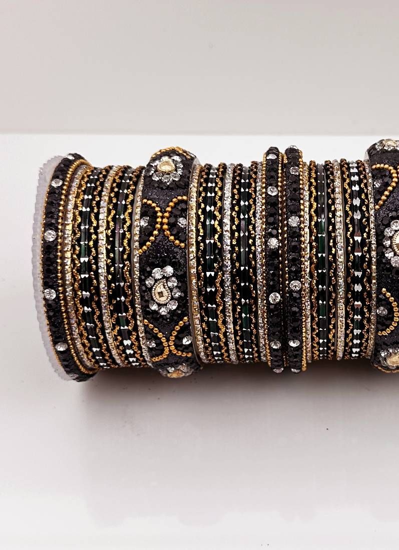 Black Double Bangle Set - Image 2