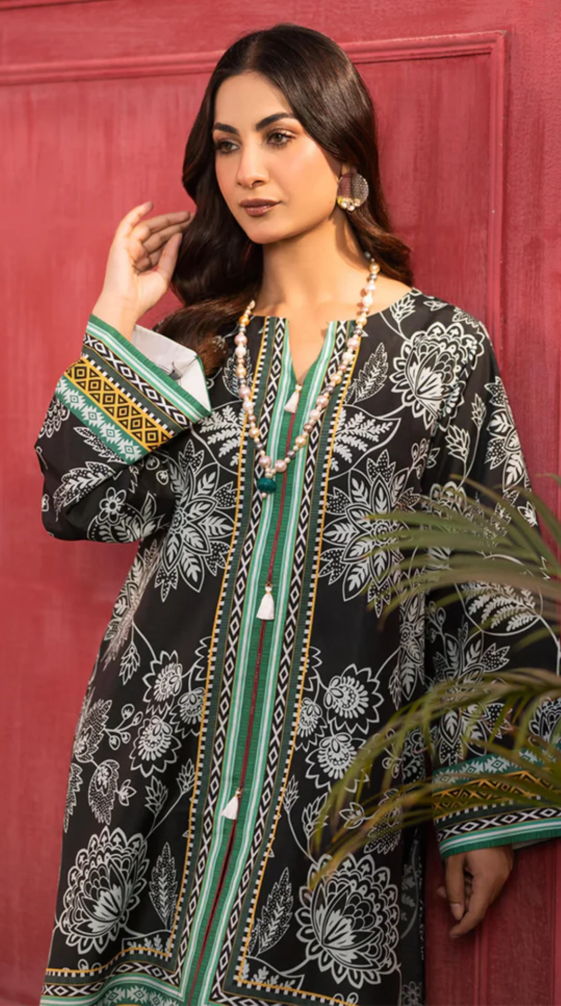 Black Lawn Printed Co-ord Set - Image 3