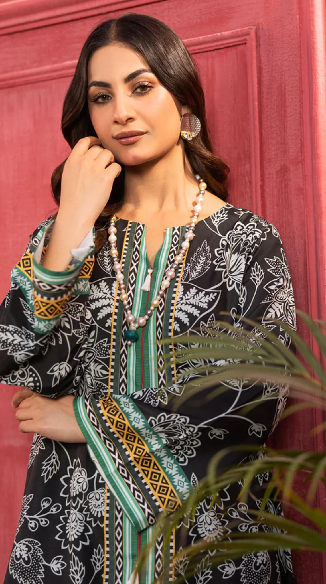 Black Lawn Printed Co-ord Set - Image 5