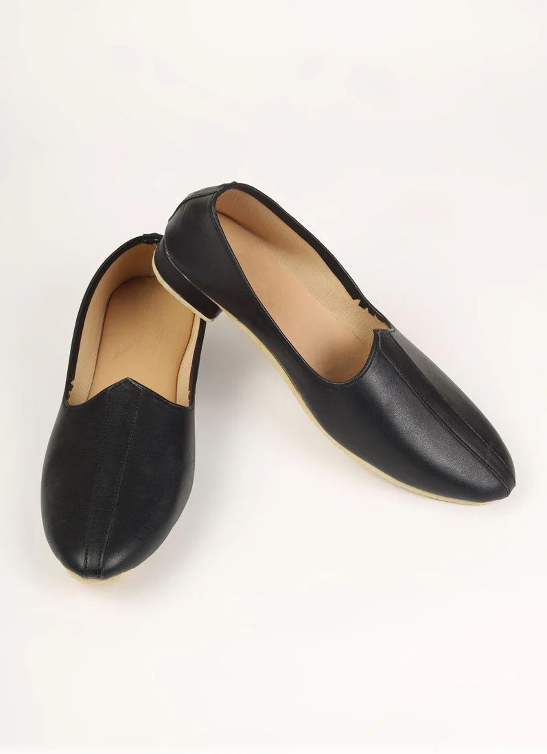 Black Leather Mens Jutti Pair - Image 4