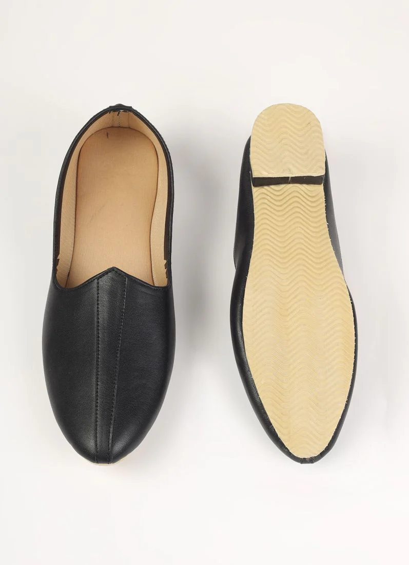 Black Leather Mens Jutti Pair - Image 5