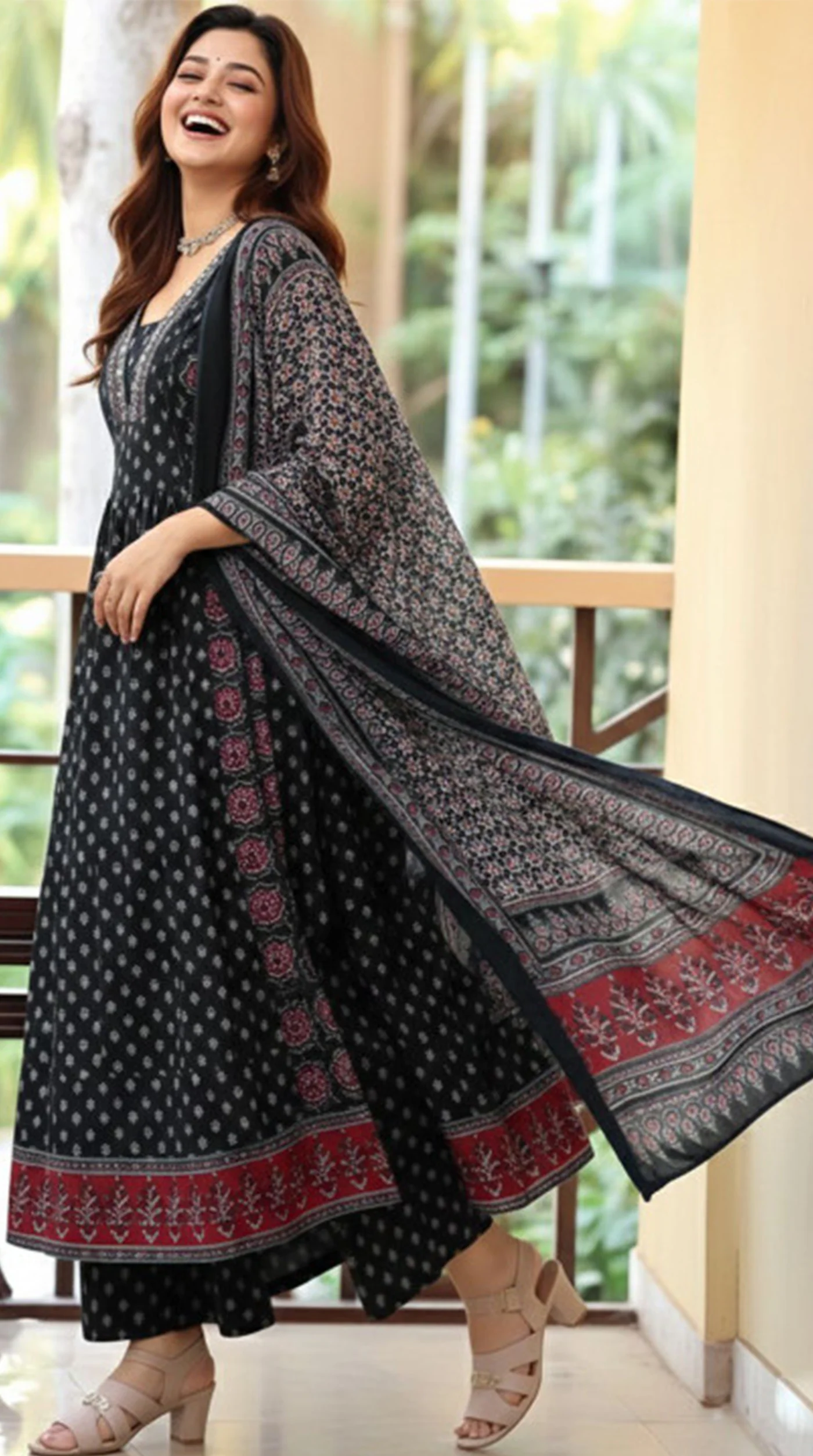 Black Naira Cut Cotton Suit Set - Image 2