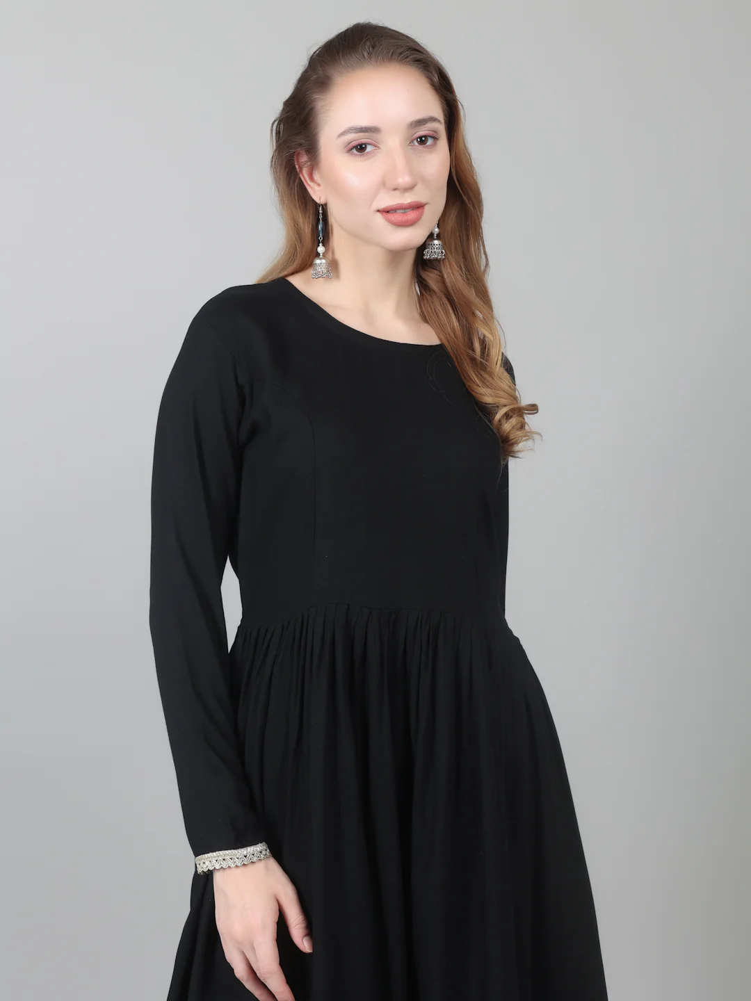 Black Rayon Peplum Suit Set - Image 7