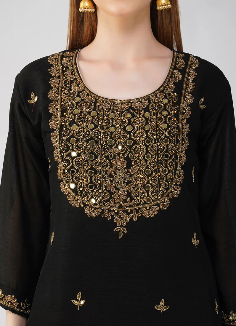Black Silk Straight Cut Suit - Image 6