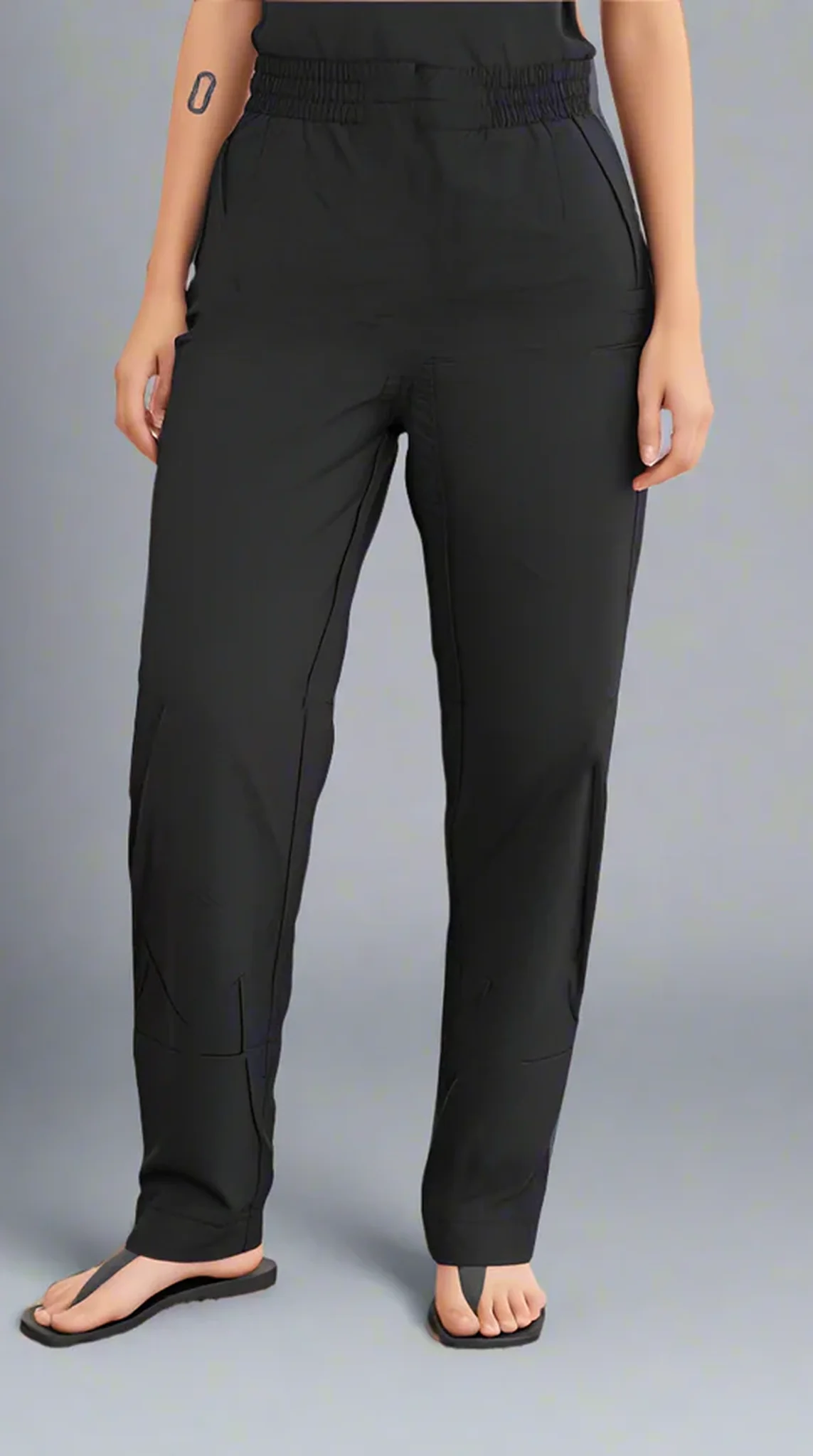 Black Cotton Trousers - Image 2