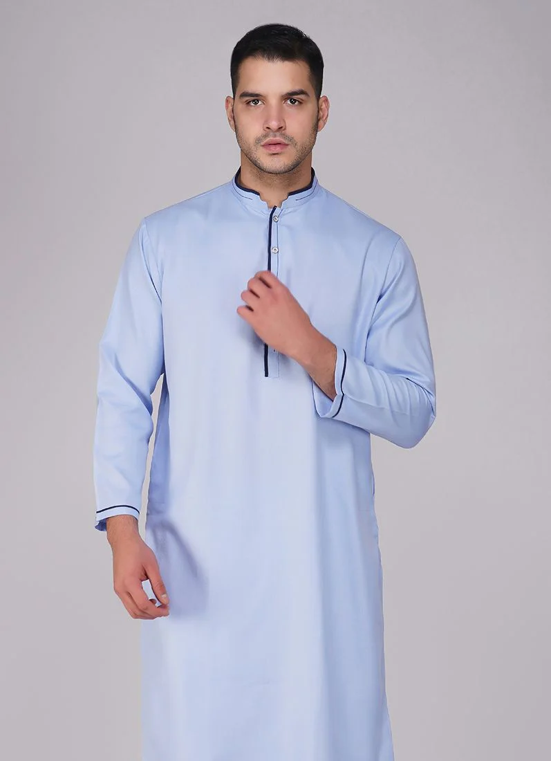 Blue Cotton Kurta Salwar Set - Image 4