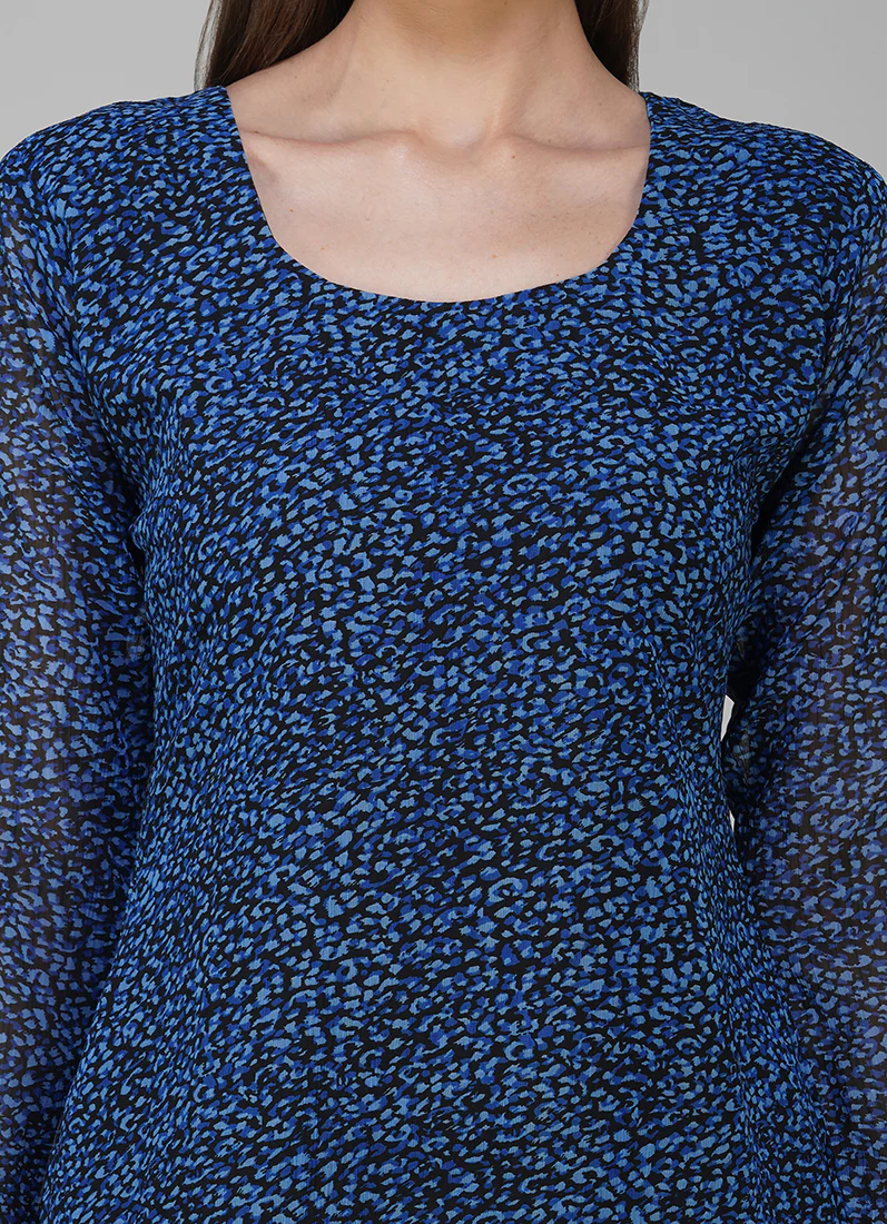 Blue Georgette Ditzzy Salwar Kameez Suit Set - Image 6