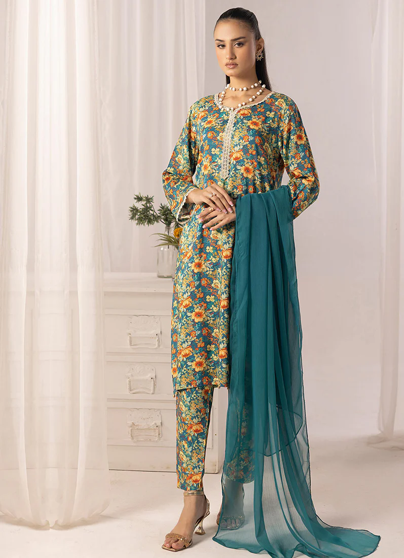 Blue Lawn Digital Printed Suit Set - Image 2