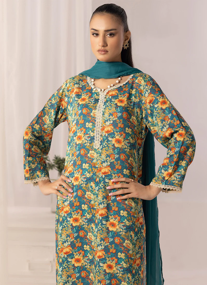 Blue Lawn Digital Printed Suit Set - Image 3