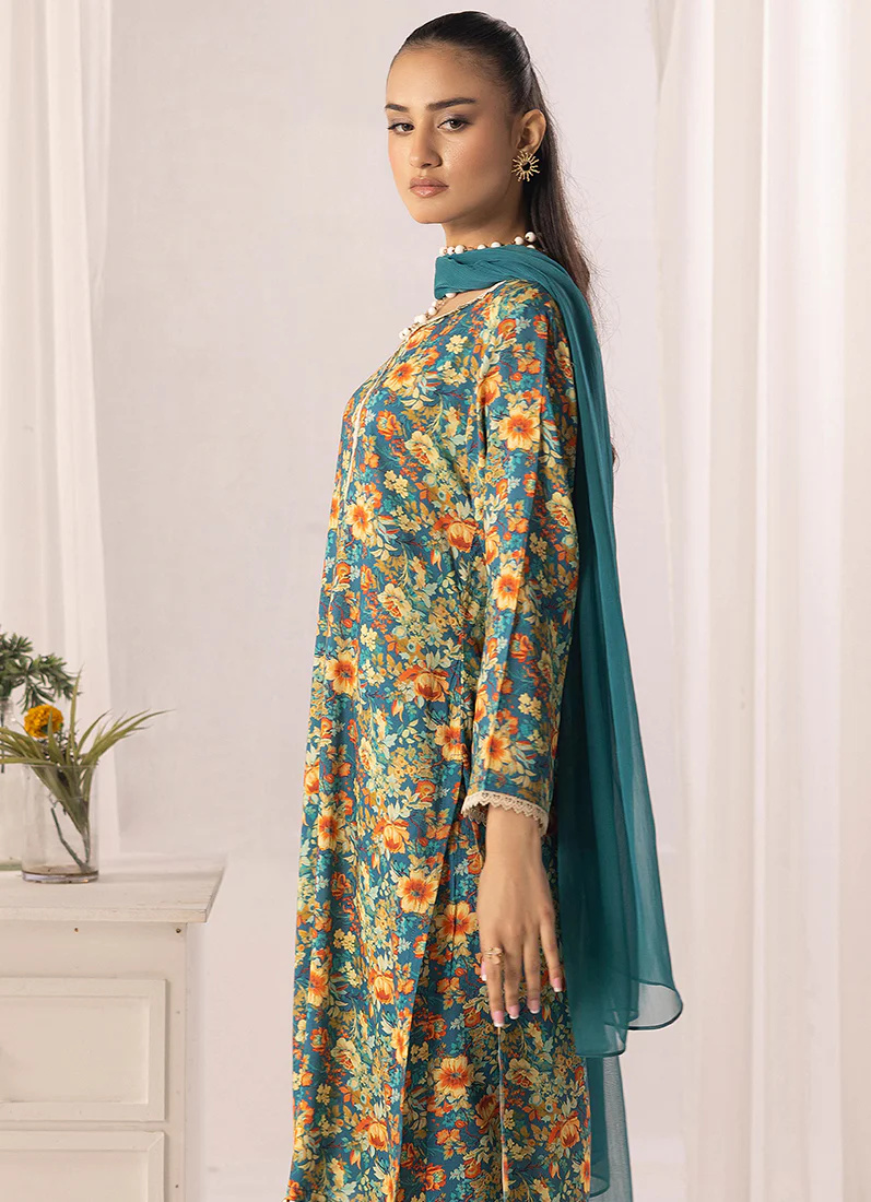 Blue Lawn Digital Printed Suit Set - Image 4