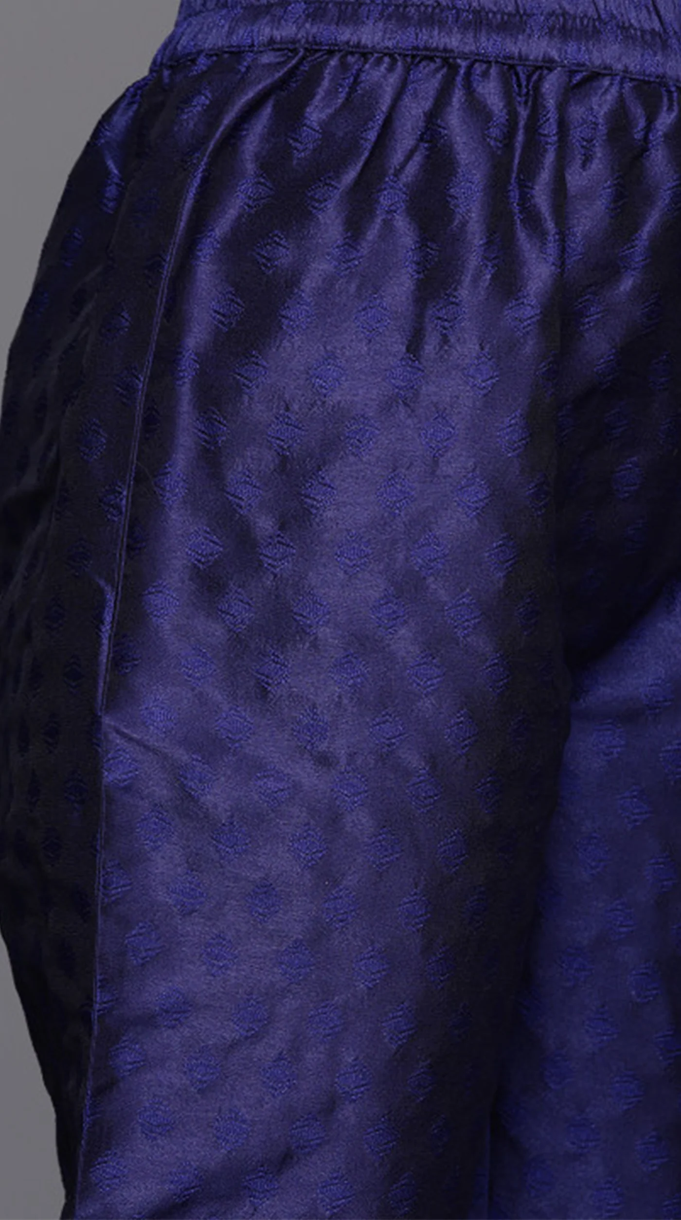 Blue Silk Straight Cut Suit Set - Image 4