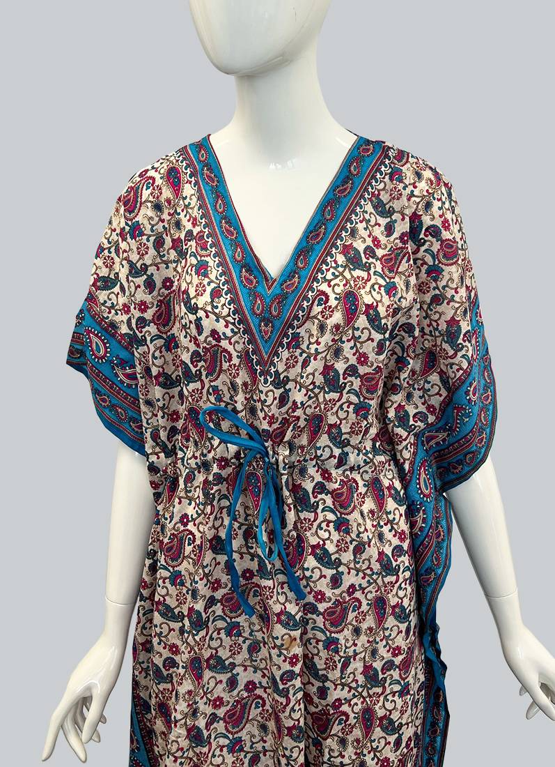 Blue Viscose Kaftan One Size - Image 2