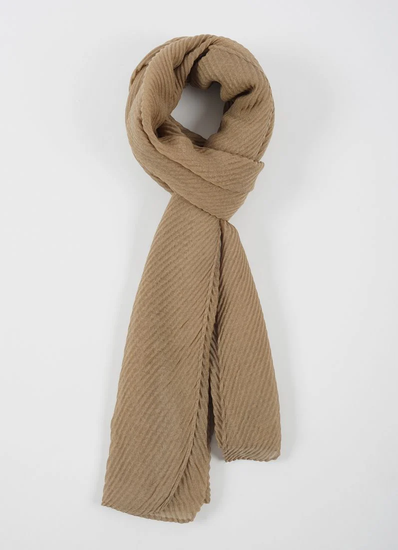 Brown Cotton Crinkled scarf - Image 2
