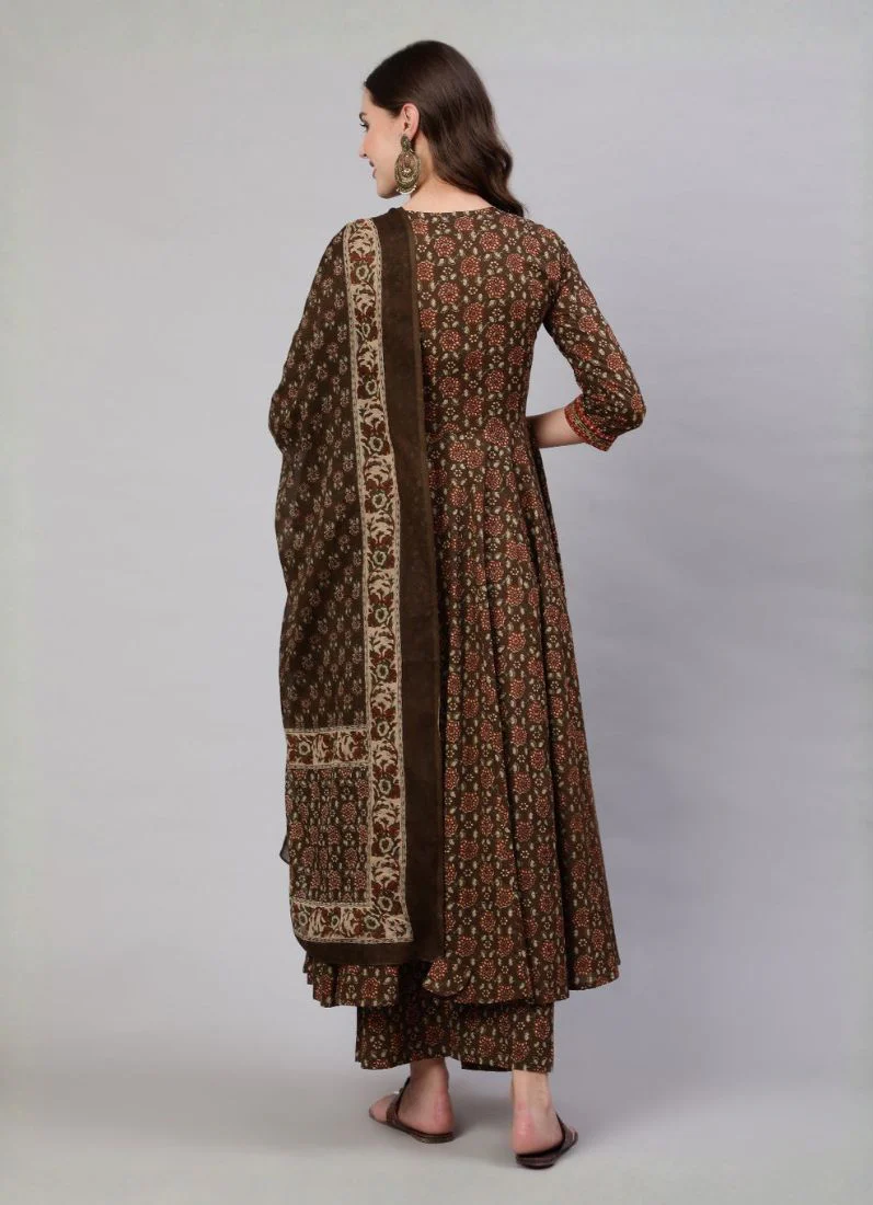 Brown Cotton Naira Cut Suit Set - Image 3