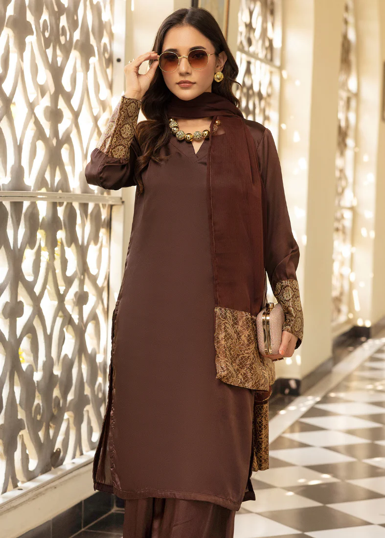 Brown Farshi Salwar Suit Set - Image 3