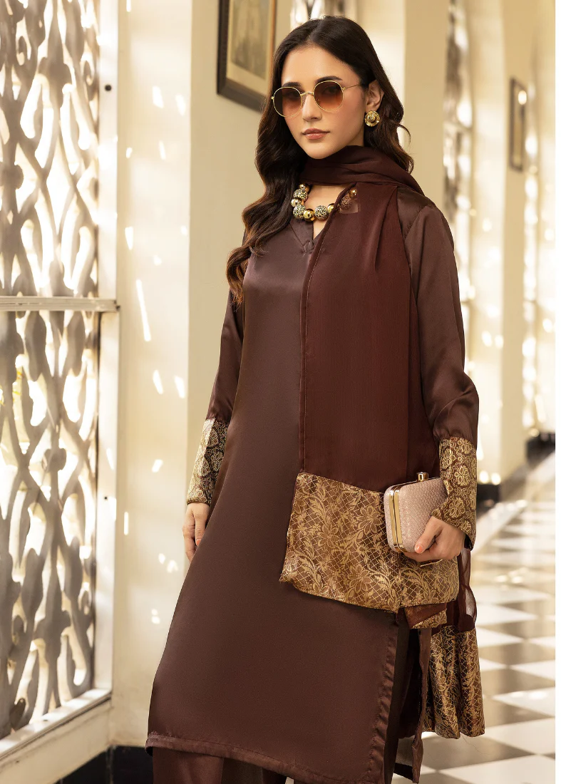 Brown Farshi Salwar Suit Set - Image 4