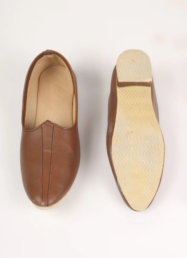 Brown Leather Mens Jutti Pair - Image 5