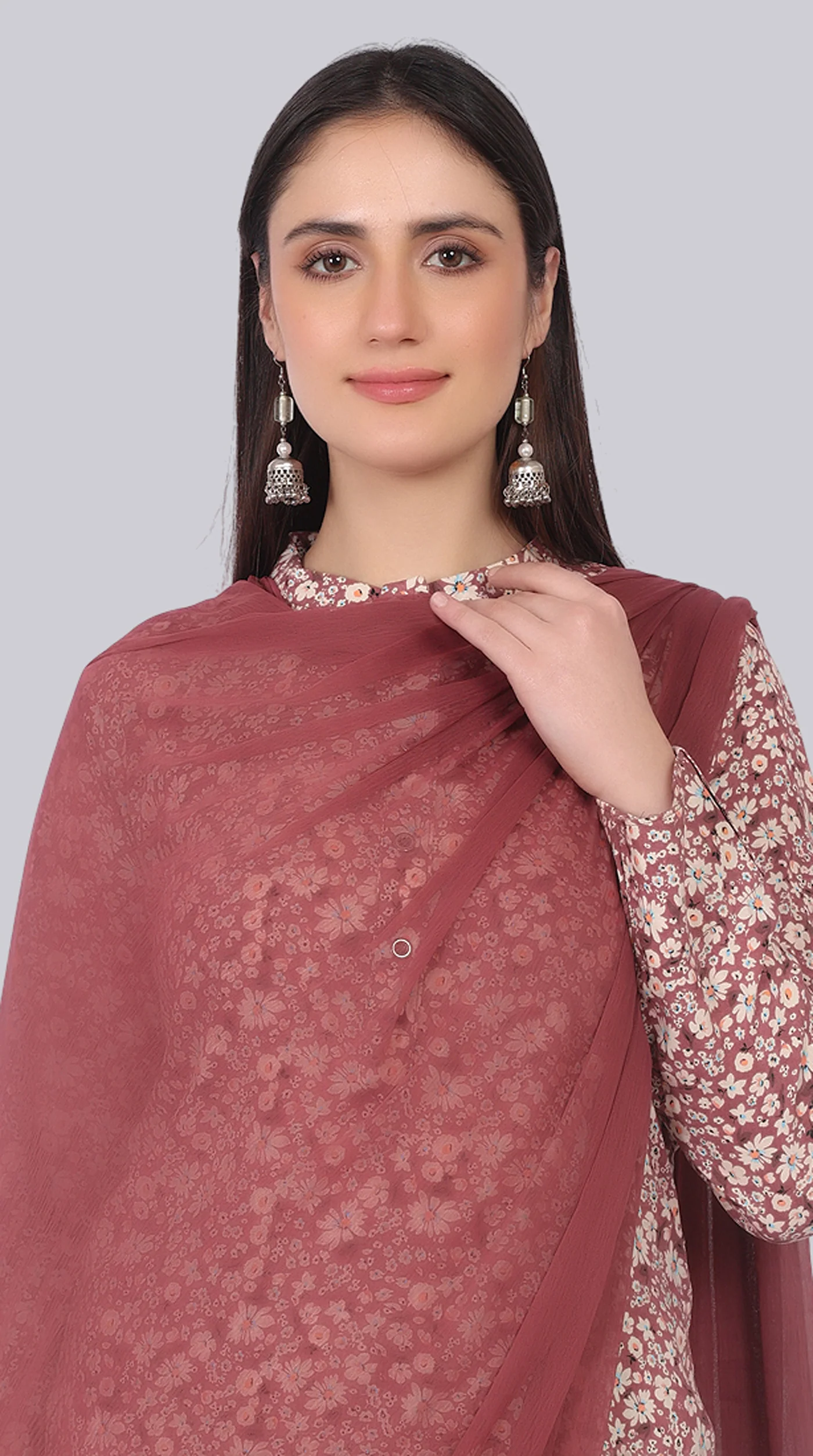 Brown Rayon Shift Style Suit Set - Image 5