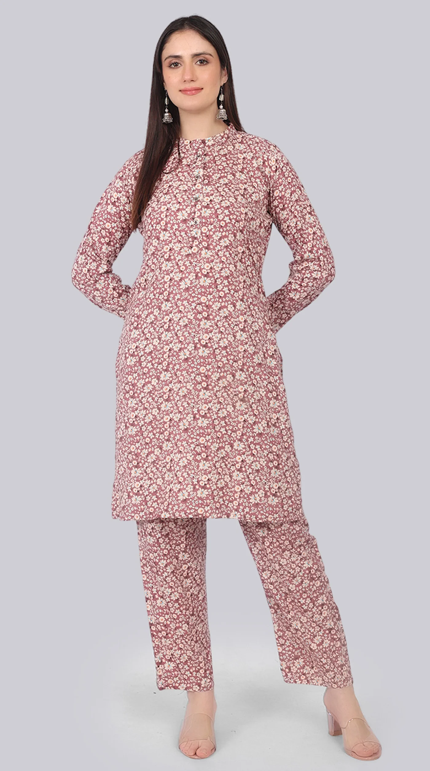 Brown Rayon Shift Style Suit Set - Image 6