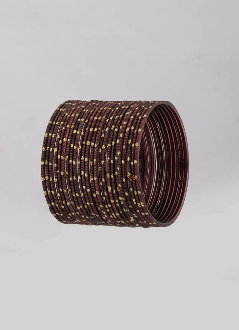 Chocolate Brown Glitter Bangles â€“ 24 Piece Lightweight Jewellery Set for Weddings & Special Occasions - Image 2