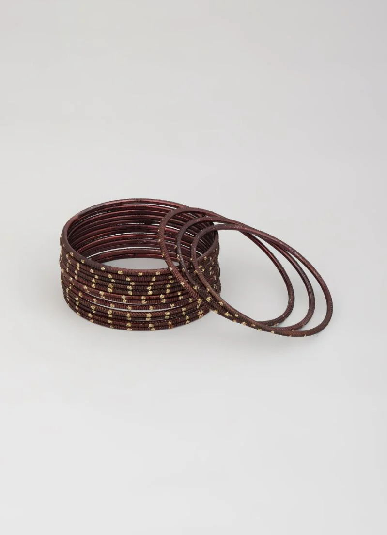 Chocolate Brown Glitter Bangles â€“ 24 Piece Lightweight Jewellery Set for Weddings & Special Occasions - Image 3