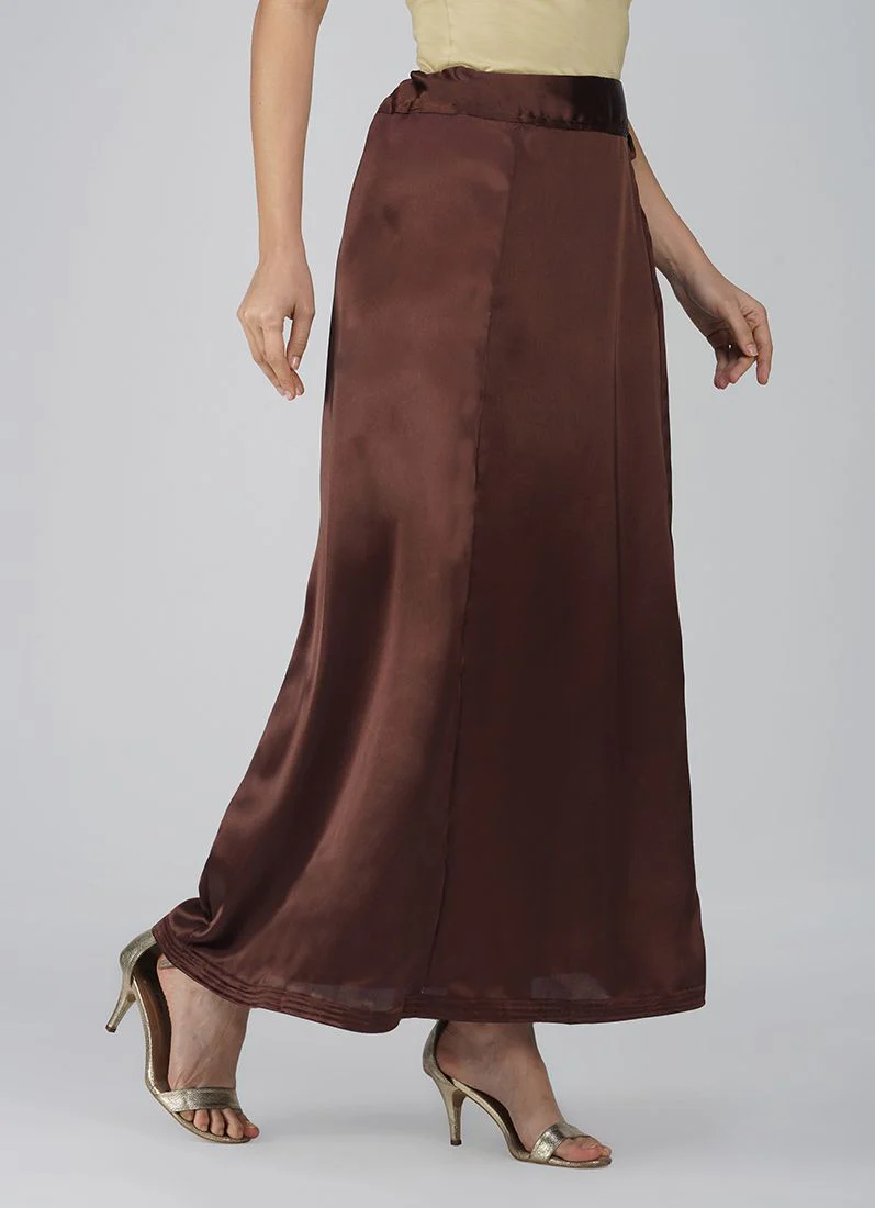 Classic Chocolate Brown Satin Petticoat - Image 4