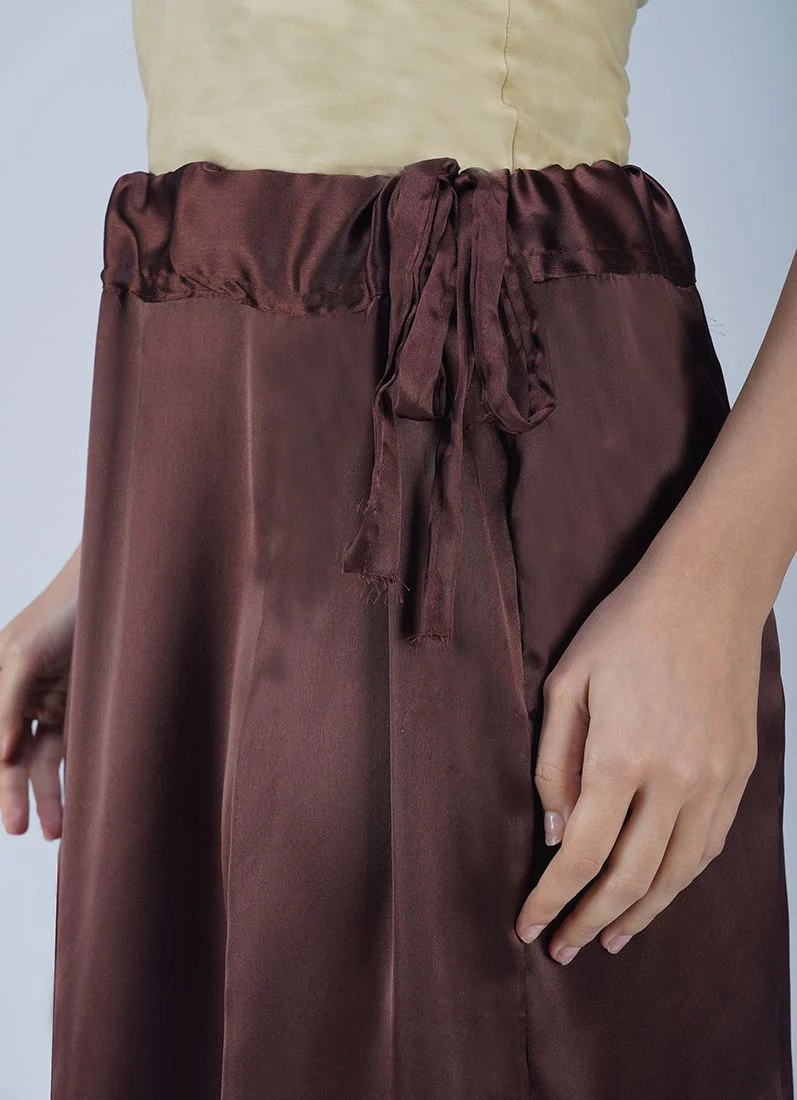 Classic Chocolate Brown Satin Petticoat - Image 5