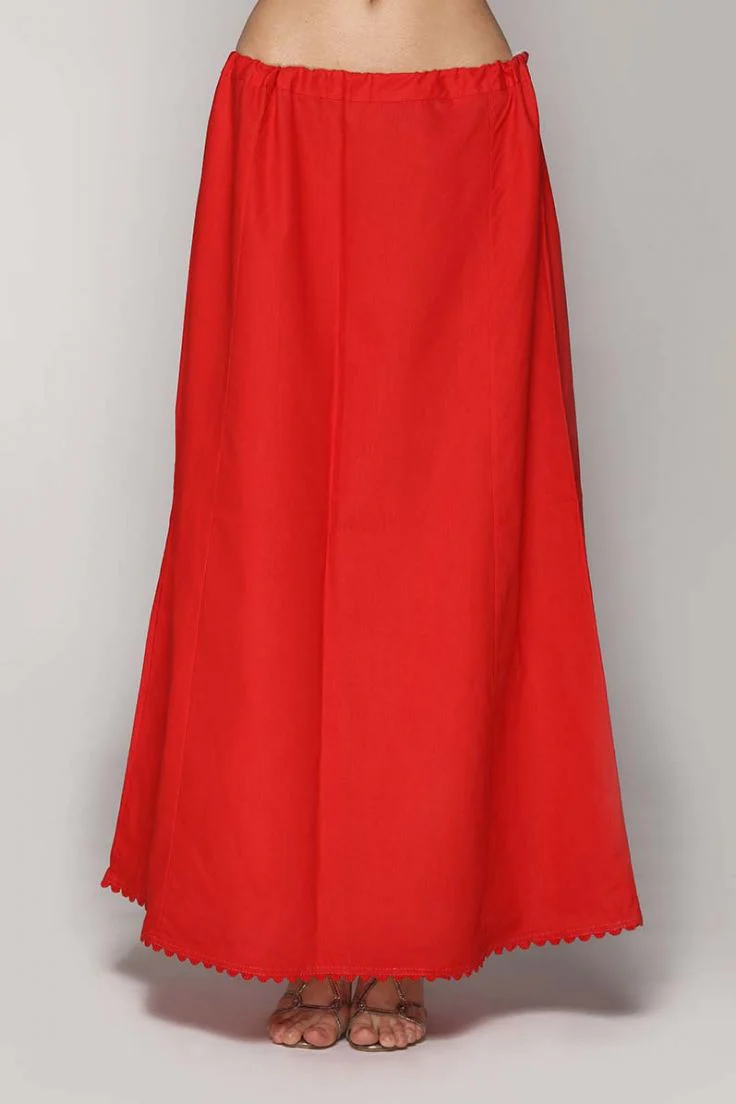 Classic Cotton Petticoat In Red - Image 2