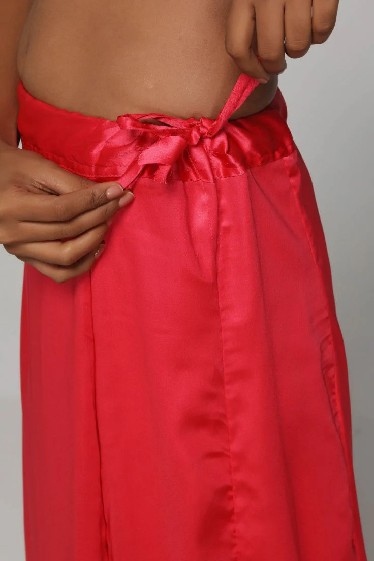 Classic Salmon Pink Satin Petticoat - Image 3
