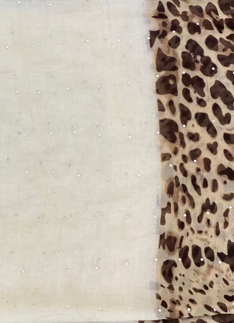 Cream Animal Print Scarf - Image 2